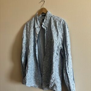 Blue Floral J Crew Button Down Dress Shirt